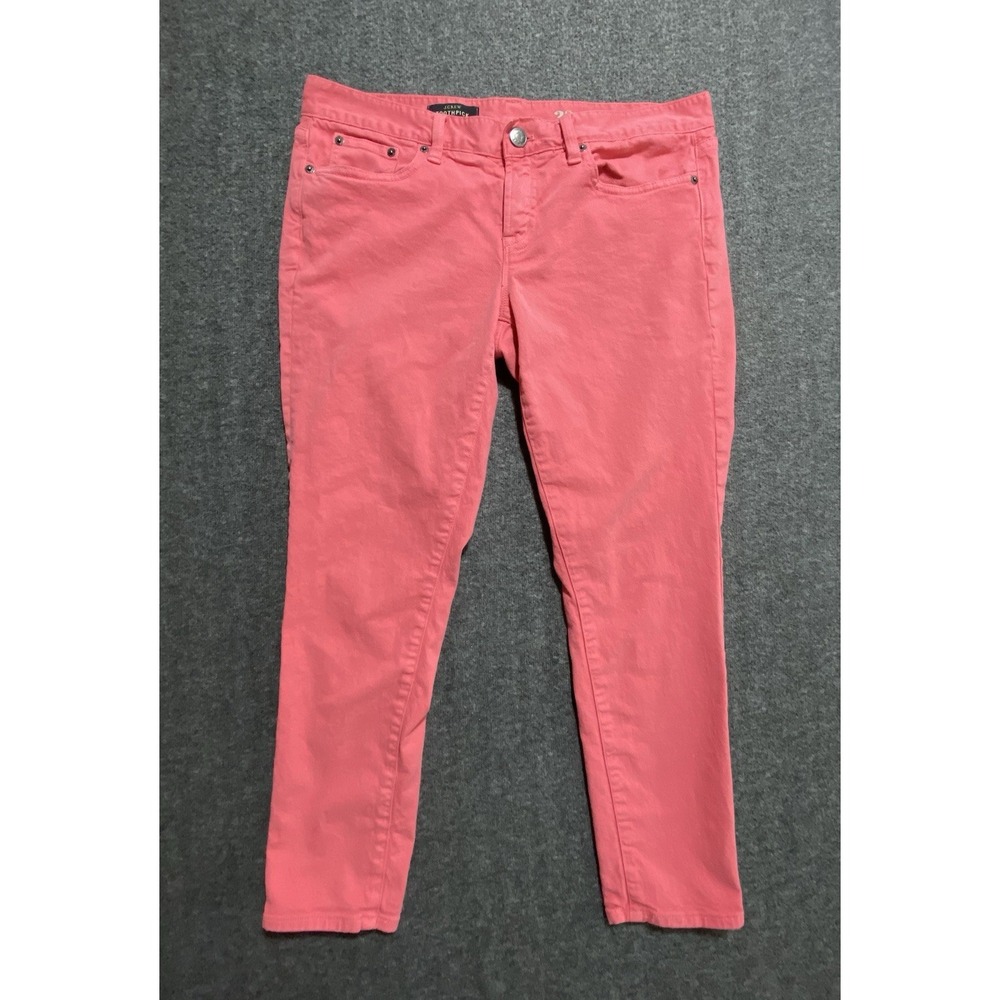 J. Crew Womens Jeans Toothpick Hot Pink Slim Fit Stretch 32 Ankle Size 32